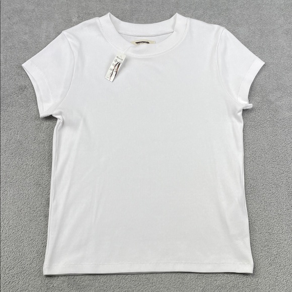 Madewell Tops - Madewell XS Ribbed White Short Sleeve T Shirt